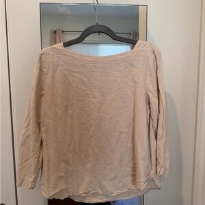 Ann Taylor Light Beige Long Sleeve Top